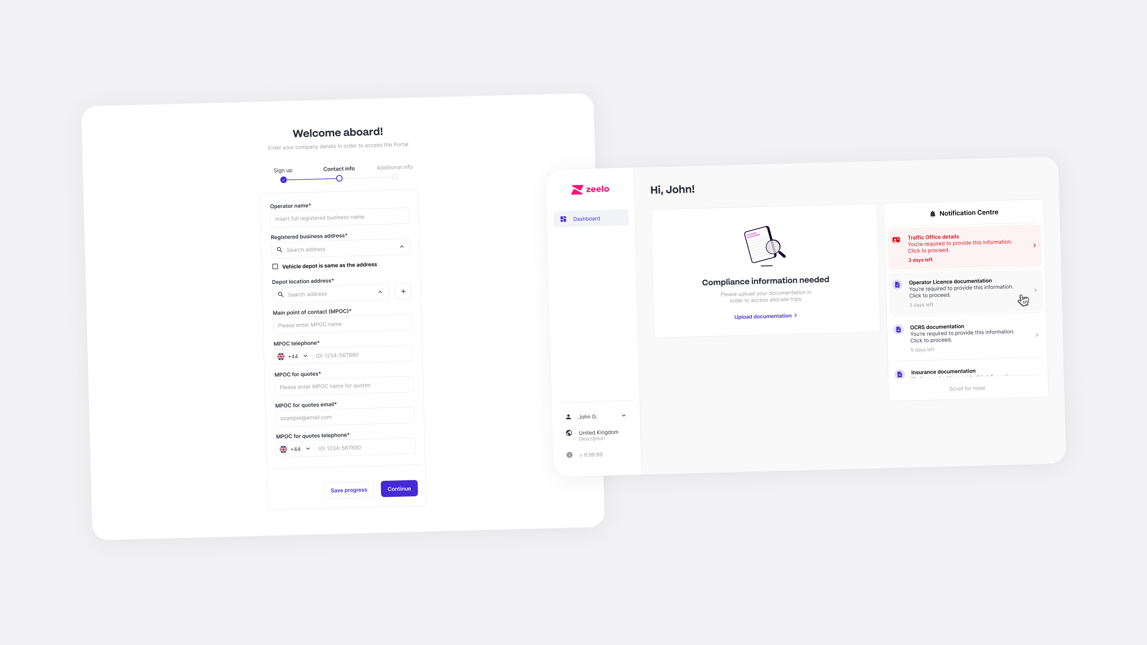 Zeelo — operator compliance portal